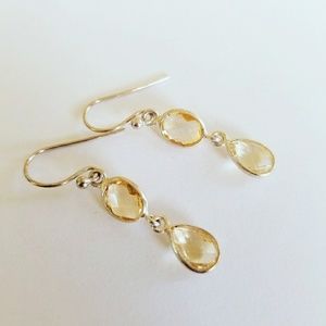 Citrine Sterling Silver Earrings Christmas Stocking Stuffer Christmas Gift Idea